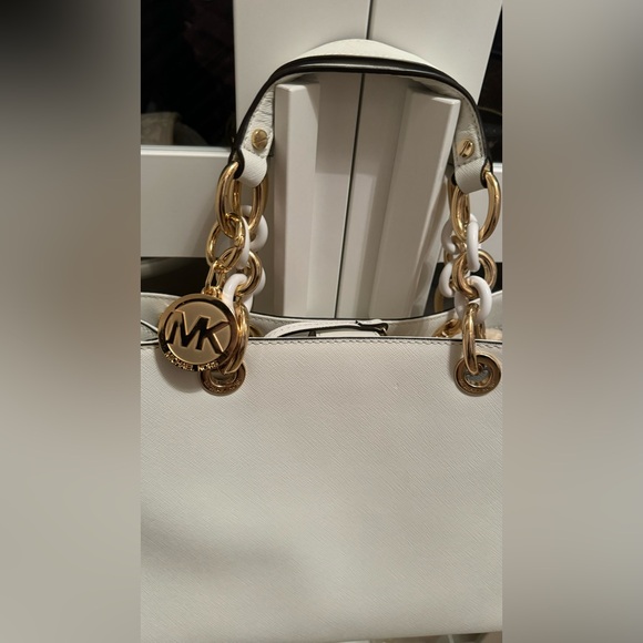 Michael Kors White Safiano Leather Handbag - Picture 12 of 16